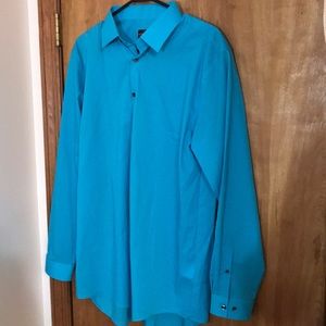Blue mens dress shirt large